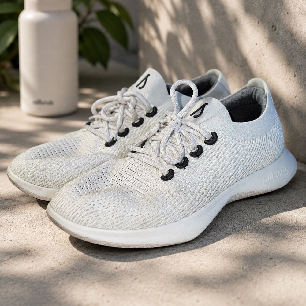 Allbirds Tree Dasher Running Shoes White Men’s US 12 Wool Sneakers